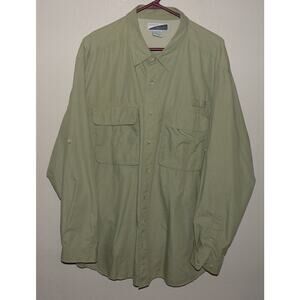 ExOfficio Insect Shield Men’s 2XL XXL LS Button Vented Fishing Shirt Green
